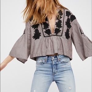 🍦Free People "Aliya" embroidered top🍦