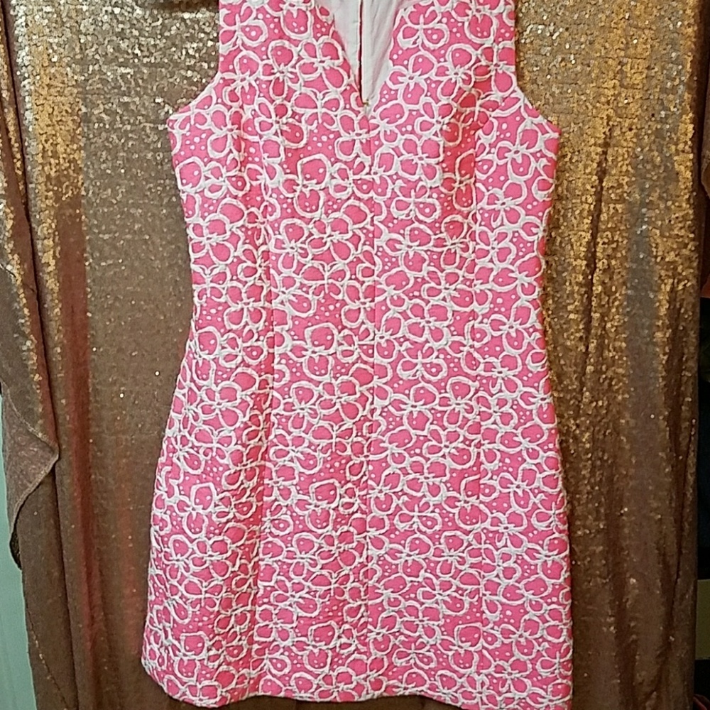 Bright pink Lilly Pulitzer dress