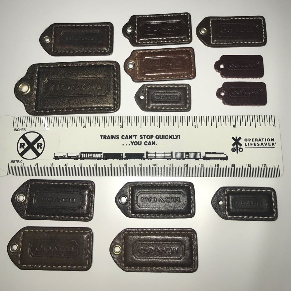 Coach DARK brown leather tags. Make offer