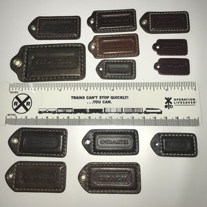 Coach DARK brown leather tags. Make offer