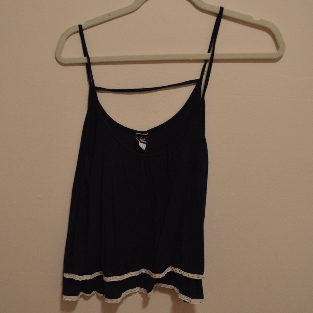 Navy Blue Tiered Tank Top