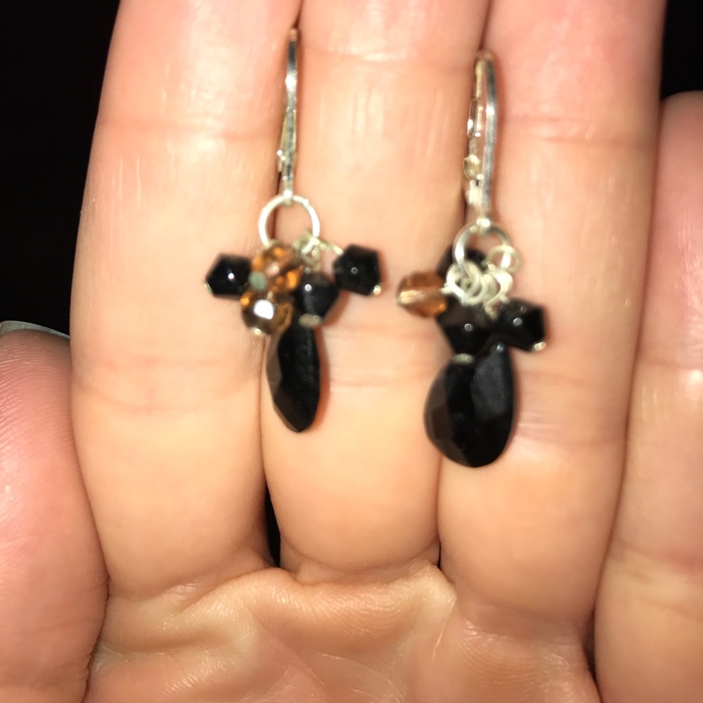 Black & Brown Crystal Earrings