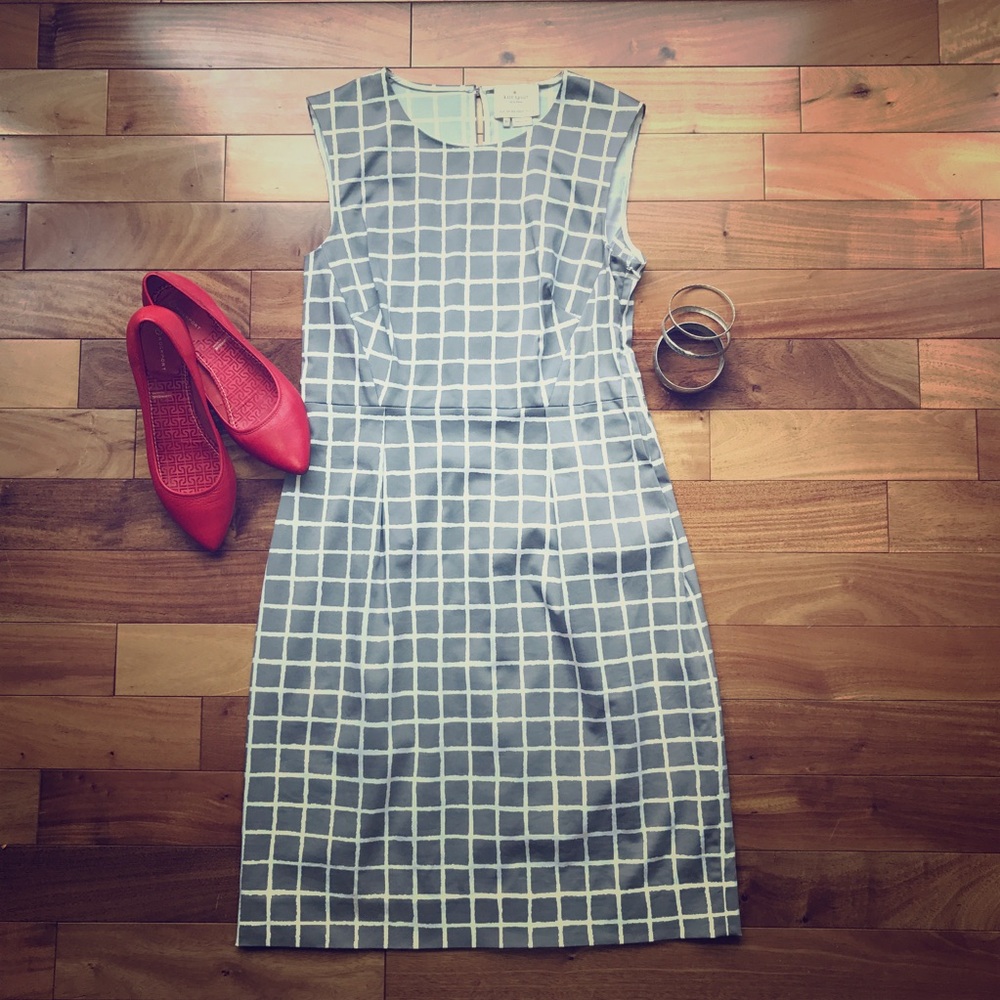 Kate Spade ♠️ gray and white checked dress