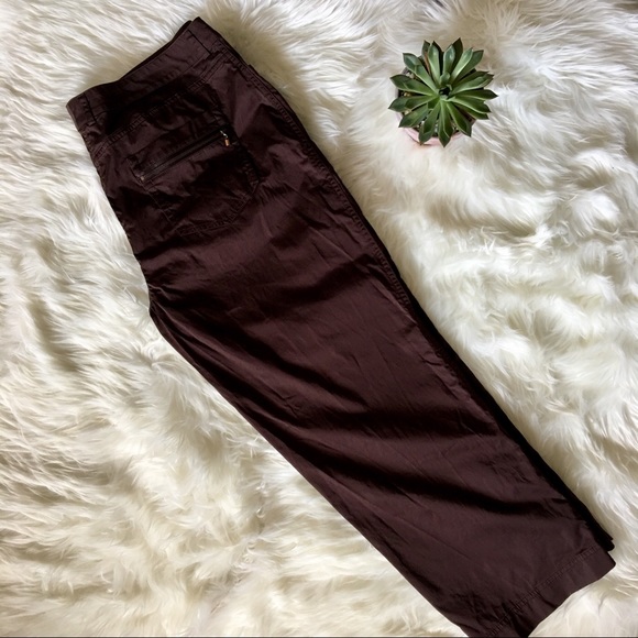 SoCa Brown Lightweight Cropped Capris/Ankle Pants - Picture 2 of 7