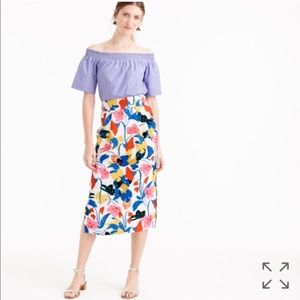 Jcrew morning floral midi skirt