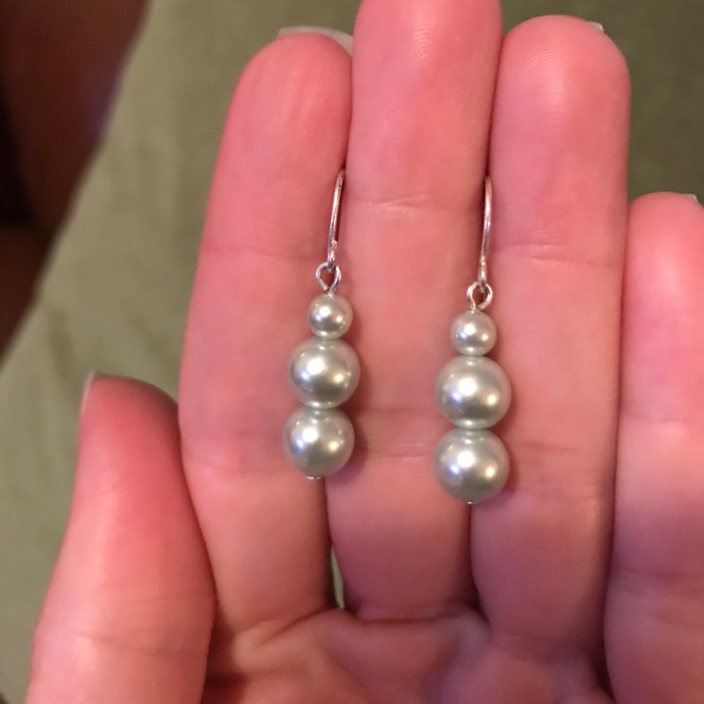 Light Blue Pearl Earrings