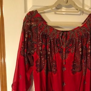 Inc red paisley shirt