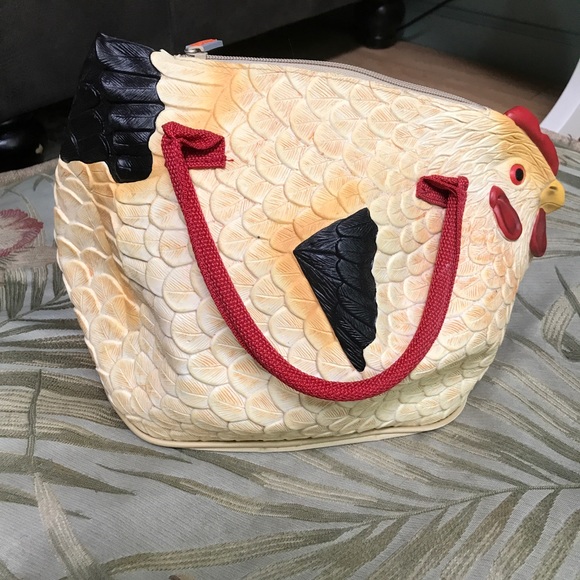 leather chicken purse
