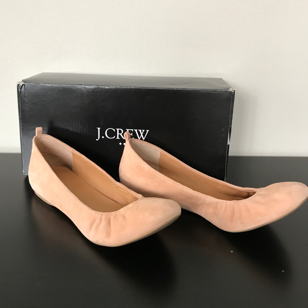 J. Crew Anya Suede Flats - Blush Nude Color