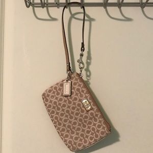 Coach Brown/Tan Wristlet NWOT