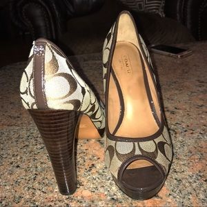 Peep toe COACH heels