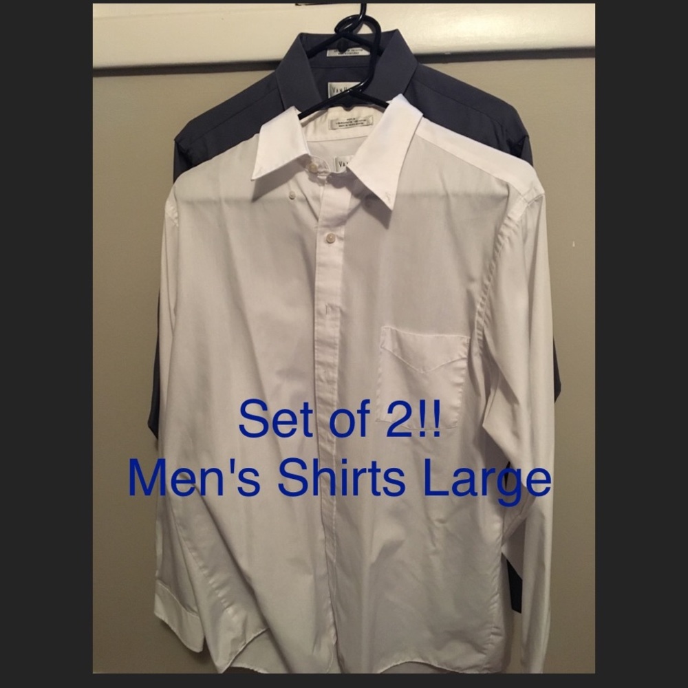Set of 2, men's Dress shirts! Size L