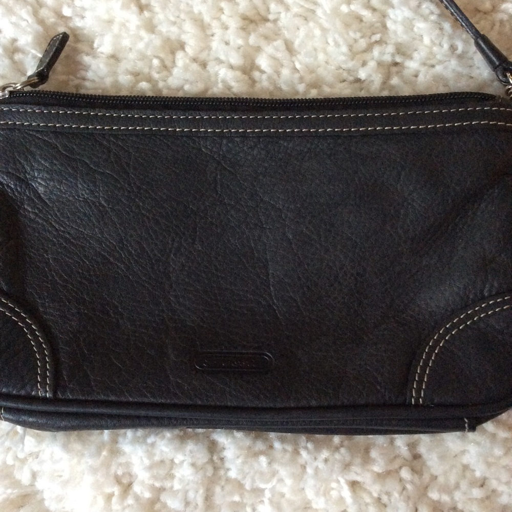 Fossil black leather small purse