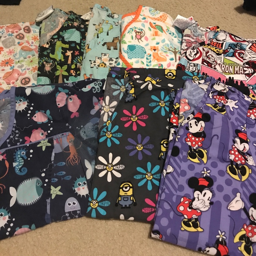 XS scrub tops