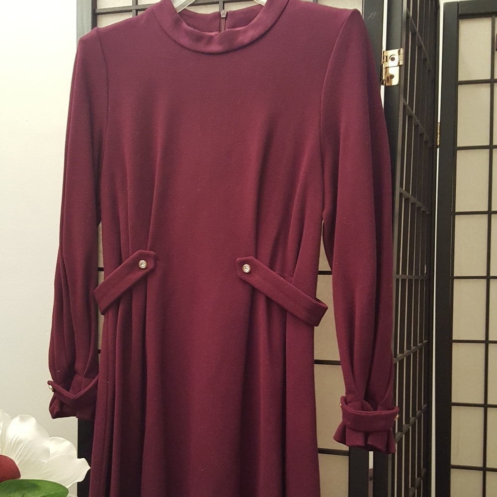 Beautiful  burgundy cotton and spandex mini dress.