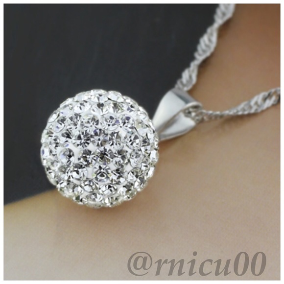 ⤵️Last 1* Crystal Ball Sterling Pendant Necklace! - Picture 3 of 7