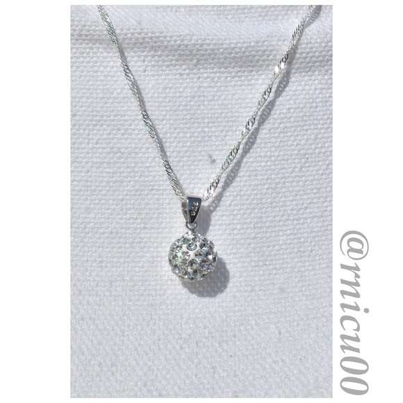 ⤵️Last 1* Crystal Ball Sterling Pendant Necklace! - Picture 4 of 7