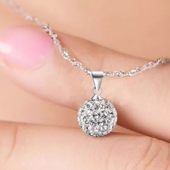⤵️Last 1* Crystal Ball Sterling Pendant Necklace! - Picture 2 of 7