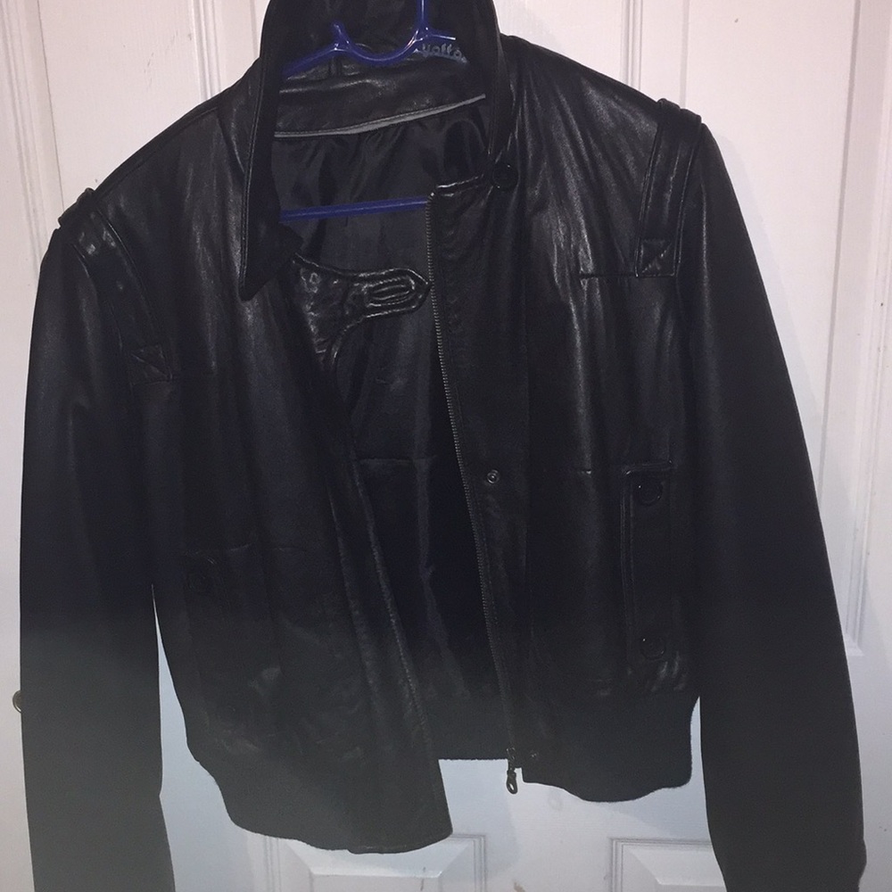 Black leather jacket