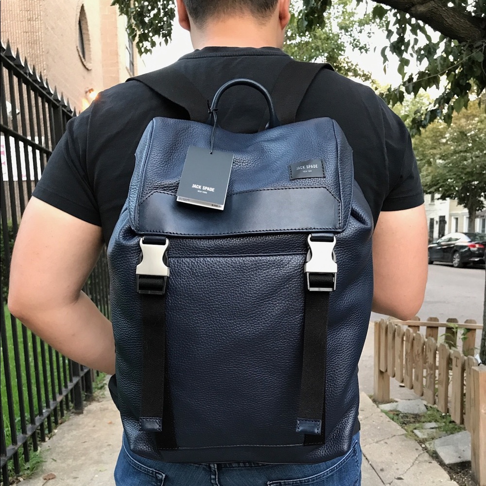 Jake Spade Taba Mason Leather Army Backpack NWT