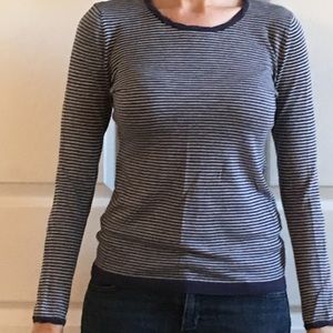 Gap blue and gray striped top, long sleeves