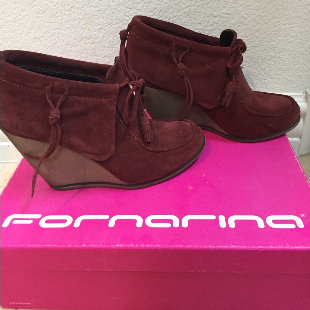 Fornarina wine suede women's moccasins