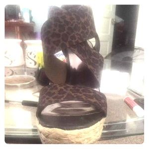 Leopard print wedges