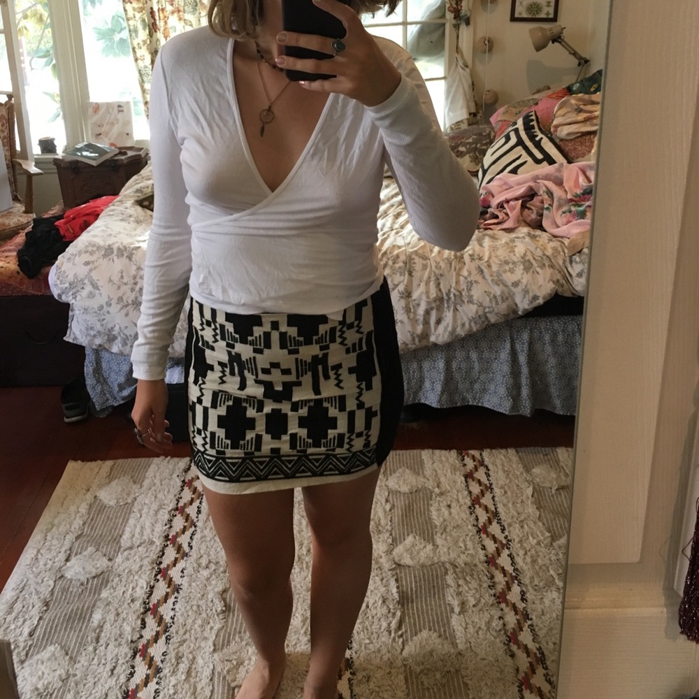 Zara embroidered skirt