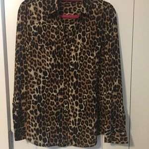 Like New Express Portofino Shirt Leopard L