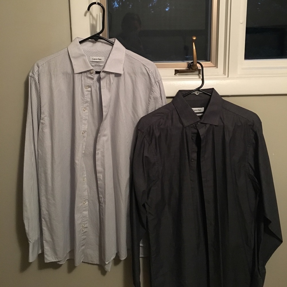 SetOf2! Men's 16, 34/35 dress shirts Calvin Klein