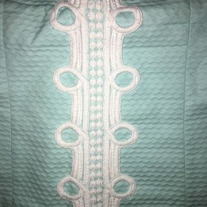 Lilly Pulitzer top with white embroidery