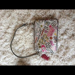 Coach poppy pink wristlet