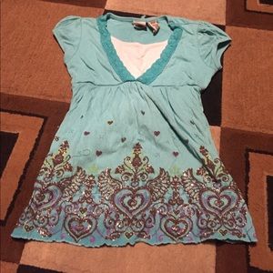Sky blue sparkly top