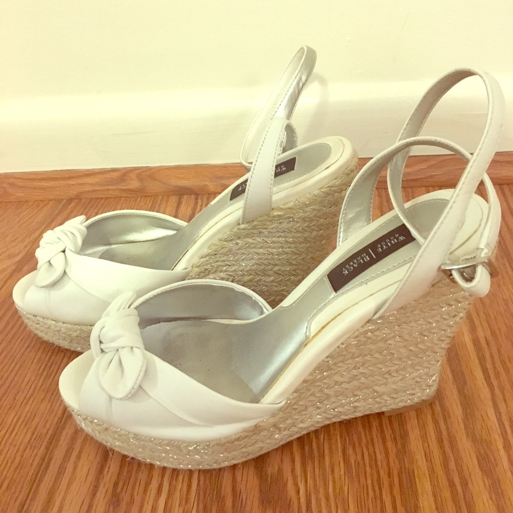 EUC White & silver espadrilles
