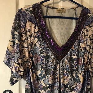 Live and let live purple print and embellished