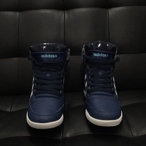 Adidas Royal Blue/white High Tops wedges