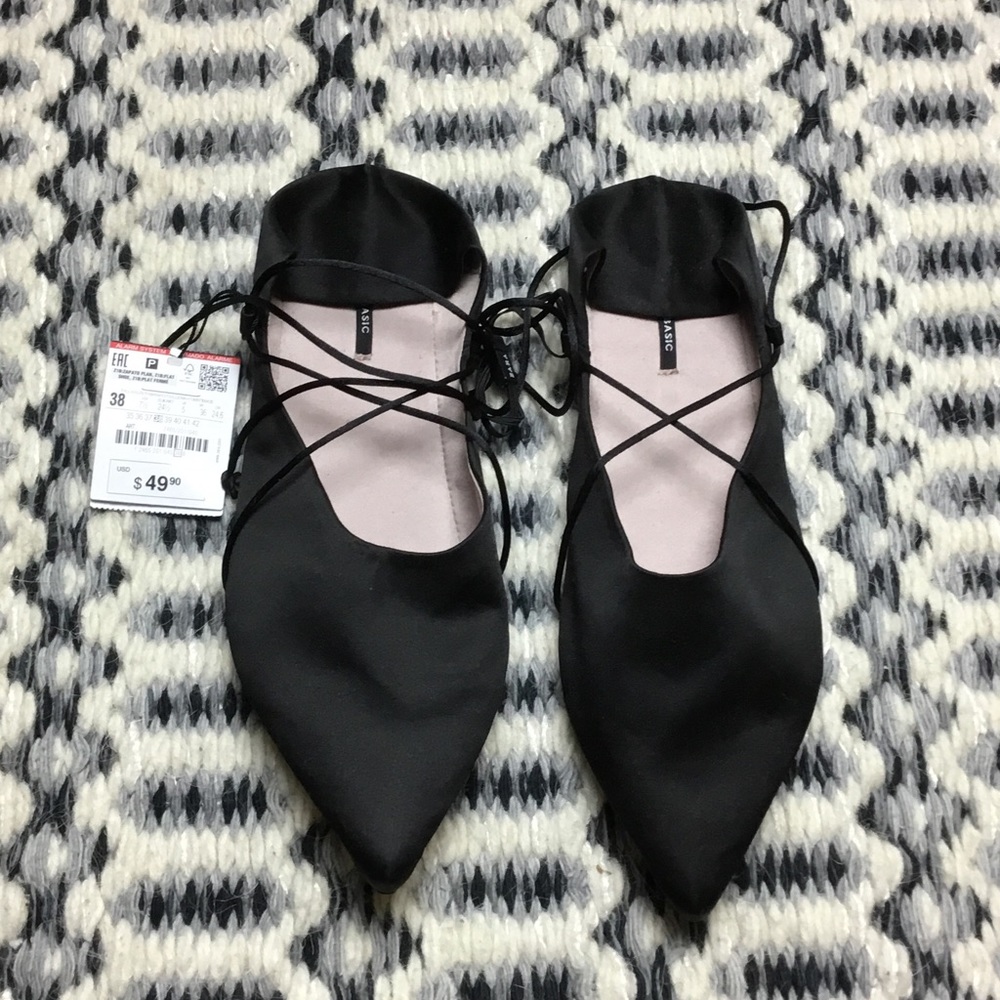 Zara Satin Pointed Flats