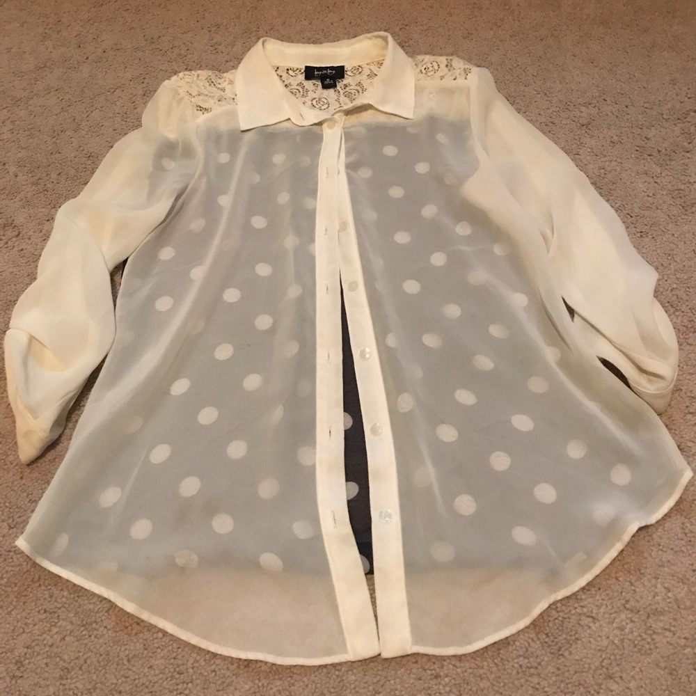 Blue and white button down