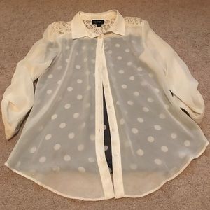 Blue and white button down