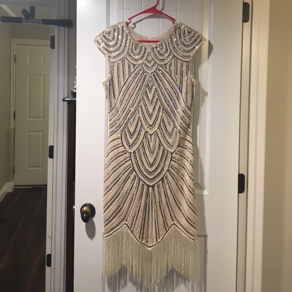 Cream flapper dress