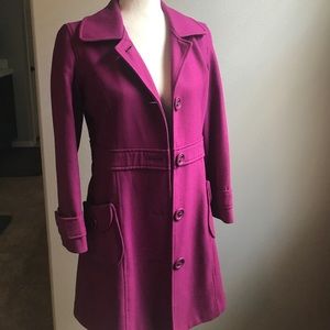 Tulle wine colored long coat.