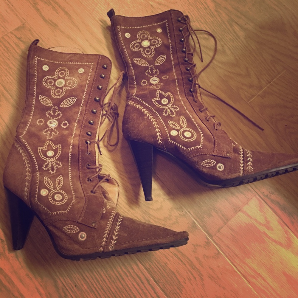 RAS Suede Lace Up Granny Boots size 9
