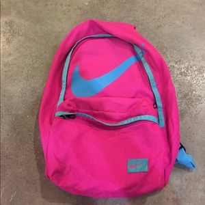 pink and blue nike backpack