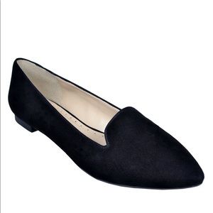 Adrienne Vittadini Black Suede Pointed Toe Flats