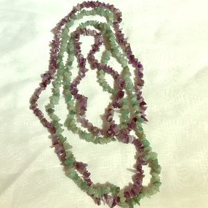 Green and purple stone necklace