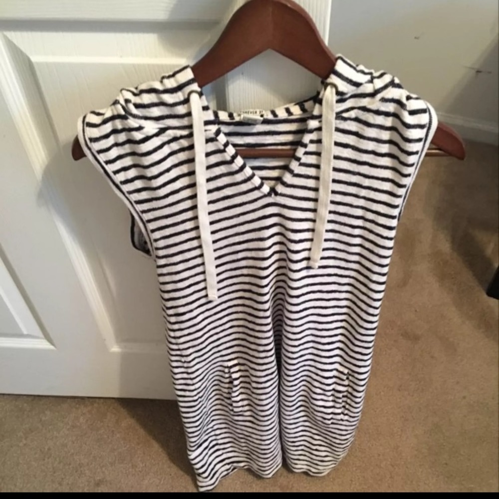 Striped hooded dress