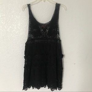 Beautiful free people black crochet dress