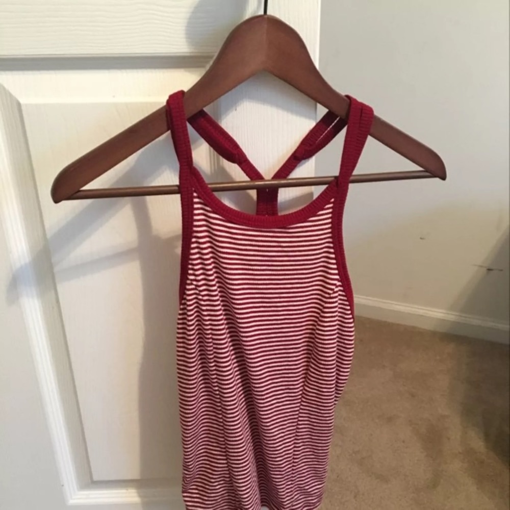 Striped crossback cropped Tank