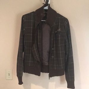 Plaid wool bomber. Plaid wool bomber.