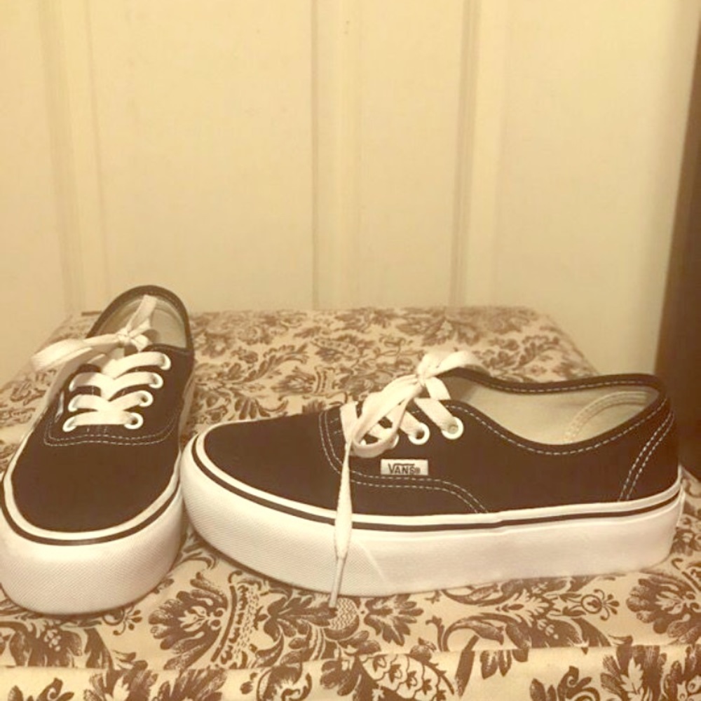 Authentic thick platform vans
